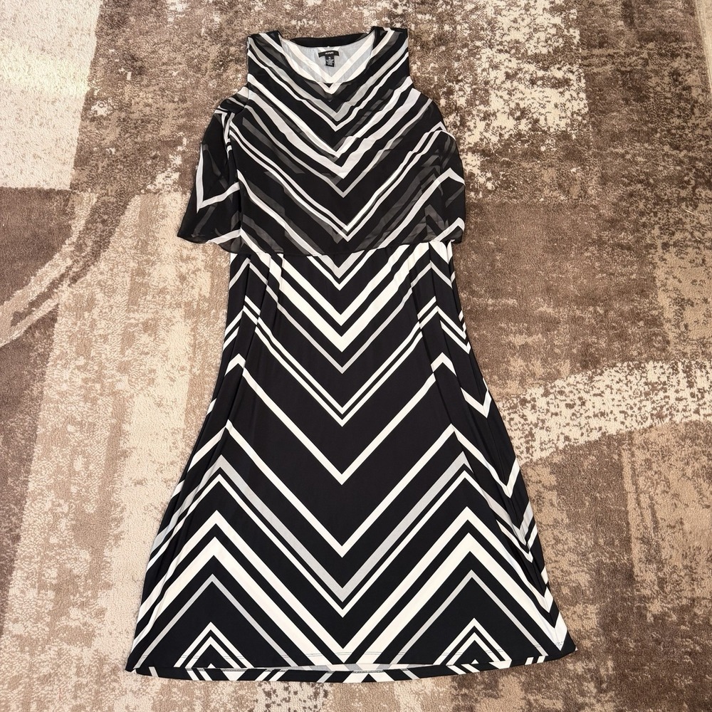Alfani‎ Plus Size Sleeveless Striped Maxi Dress Womens XL Chevron Pattern